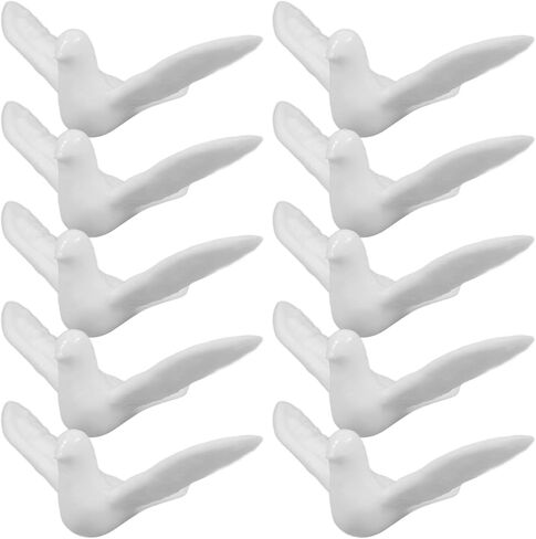 Garneck 10pcs Mini White Pigeon Figurines Dollhouse Tiny Bird Models Ornament Miniature Realistic Resin Animals Sculpture for Cake Topper DIY Micro Landscape Fairy Garden Deocr in Saudi Arabia