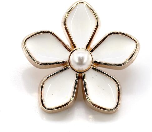 20 pcs White Enamel Plumeria Metal Sewing Shank Buttons for Coats -23mm -7/8" in Saudi Arabia
