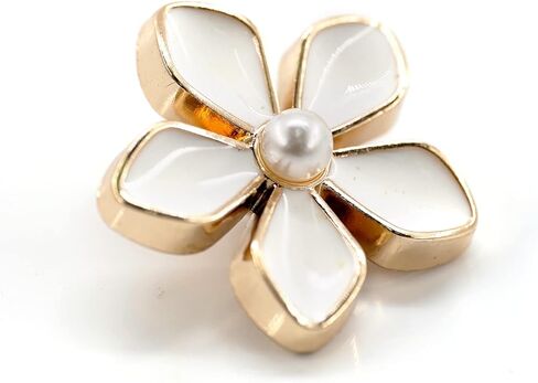 20 pcs White Enamel Plumeria Metal Sewing Shank Buttons for Coats -23mm -7/8" in Saudi Arabia