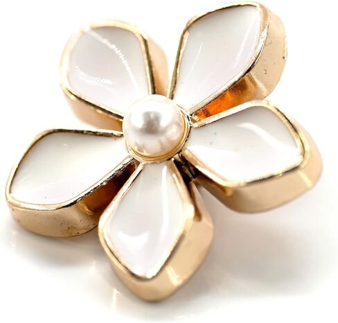 20 pcs White Enamel Plumeria Metal Sewing Shank Buttons for Coats -23mm -7/8" in Saudi Arabia