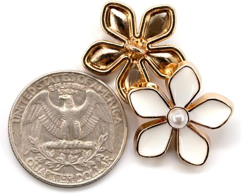20 pcs White Enamel Plumeria Metal Sewing Shank Buttons for Coats -23mm -7/8" in Saudi Arabia