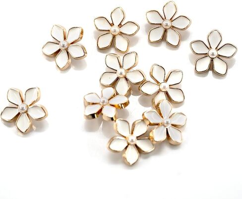 20 pcs White Enamel Plumeria Metal Sewing Shank Buttons for Coats -23mm -7/8" in Saudi Arabia