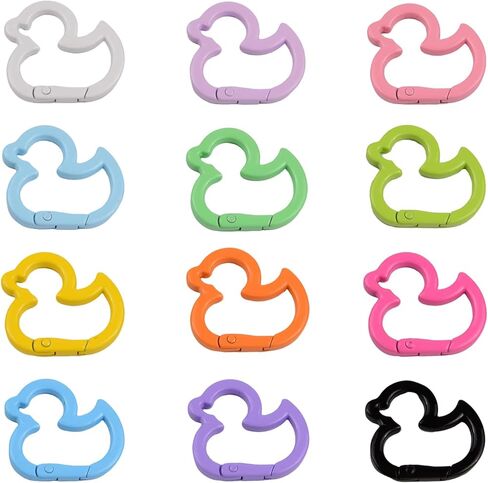 12 Pcs Duck Carabiner Colorful Spring Ring Clasp Snap Hooks Buckles Keyring Keychains for DIY Purse Handbag 12 Colors in Saudi Arabia