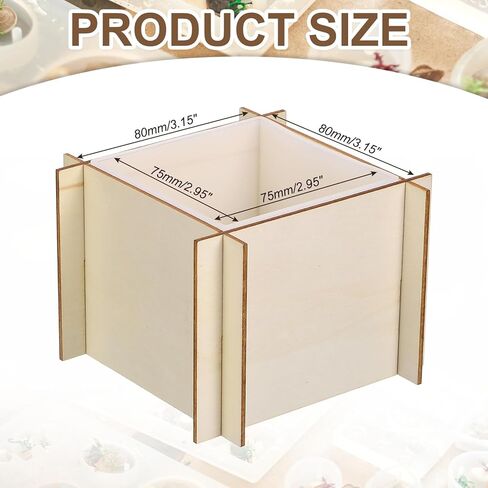 PATIKIL Cube Resin Mould, 3" Large Deep Square Epoxy Resin Casting Mould Silicone with Wooden Base for DIY Art Craft, Candle, Soap, Ornaments, Resin Making (Beige) in Saudi Arabia