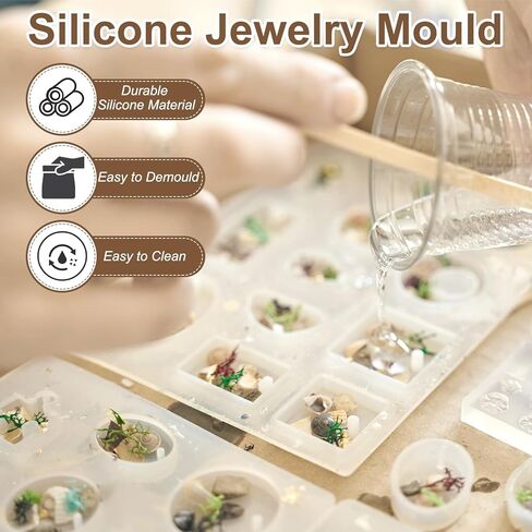 PATIKIL Cube Resin Mould, 3" Large Deep Square Epoxy Resin Casting Mould Silicone with Wooden Base for DIY Art Craft, Candle, Soap, Ornaments, Resin Making (Beige) in Saudi Arabia