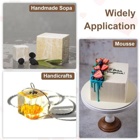 PATIKIL Cube Resin Mould, 3" Large Deep Square Epoxy Resin Casting Mould Silicone with Wooden Base for DIY Art Craft, Candle, Soap, Ornaments, Resin Making (Beige) in Saudi Arabia