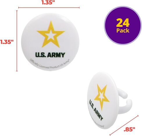 US Army Cupcake Toppers, 24 United States Army Official Logo Cupcake Rings, Food Safe U.S. Military Cake Decorations - 24 Pack in Saudi Arabia