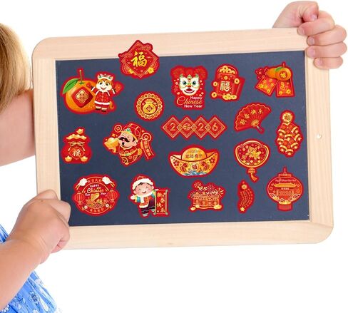 Happy Chinese New Year Stickers,2026 Lunar New Year Stickers,Year of The Horse Red Decorative Candy Sticker for Lunar Spring Festival Chinese New Year Eve Party Favors Supplies in Saudi Arabia