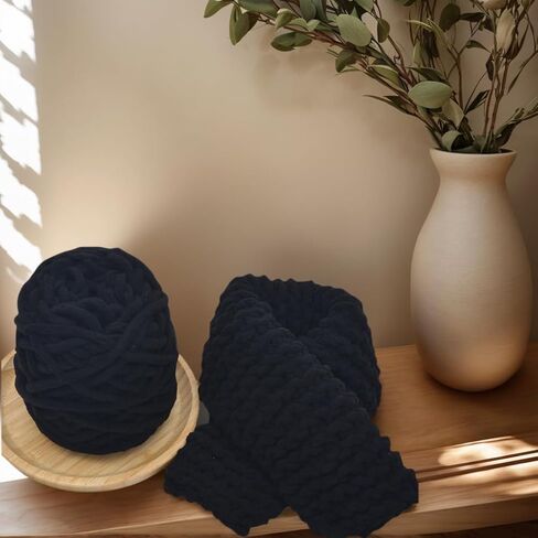 Chunky Velvet Chenille Yarn for Crocheting Velvet Fluffy Plush Thick Bulky Chunky Chenille Velvet Soft Baby Blanket Yarn for Crocheting Hand Knitting 100g(White) in Saudi Arabia