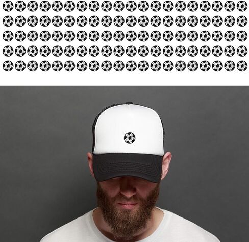 100Pcs Soccer Iron on Patches, 3cm Soccer Ball Patch, Fashionable Bulk Embroidery Iron on Patches, Versatile Embroidery Patches for DIY, Bags, Hats, Jackets, Backpacks in Kuwait