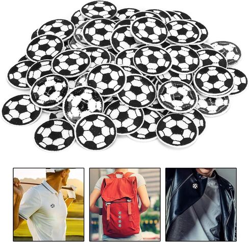100Pcs Soccer Iron on Patches, 3cm Soccer Ball Patch, Fashionable Bulk Embroidery Iron on Patches, Versatile Embroidery Patches for DIY, Bags, Hats, Jackets, Backpacks in Kuwait