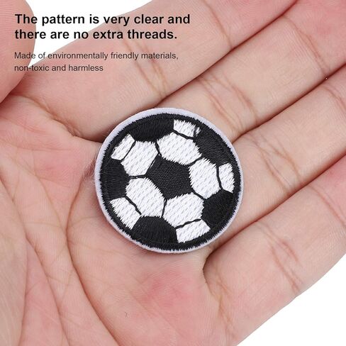 100Pcs Soccer Iron on Patches, 3cm Soccer Ball Patch, Fashionable Bulk Embroidery Iron on Patches, Versatile Embroidery Patches for DIY, Bags, Hats, Jackets, Backpacks in Kuwait
