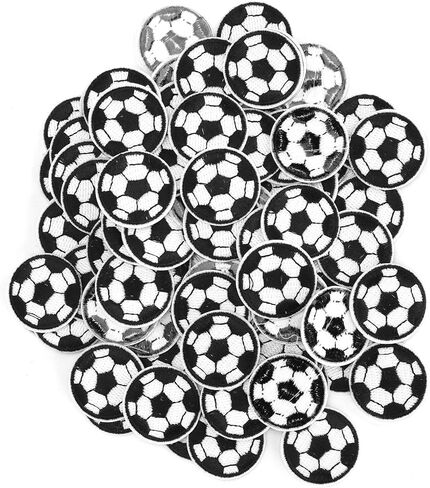 100Pcs Soccer Iron on Patches, 3cm Soccer Ball Patch, Fashionable Bulk Embroidery Iron on Patches, Versatile Embroidery Patches for DIY, Bags, Hats, Jackets, Backpacks in Kuwait