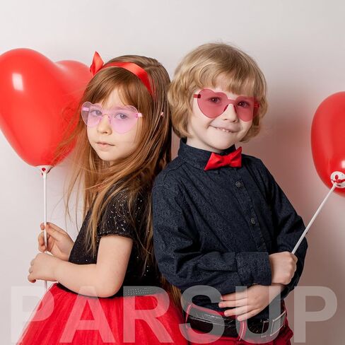 PARSUP 28 Pcs Valentine's Day Greeting Cards with Heart Shape Glasses - Plastic Eyeglass Case Filler Toys Party Favor Supplies Gfit Bag Stuffer for Valentines Day Classroom Exchange Gifts in Saudi Arabia