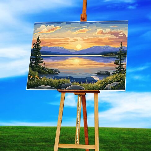 ZUVRDIAI Yellowstone Lake Paint by Number for Adults, North America Paint by Number Kits Canvas Painting, Natural Scenery Home Gift Wall Decor Sunset Yellowstone Lakes Tree Landscapes(16x20Inch) in Saudi Arabia