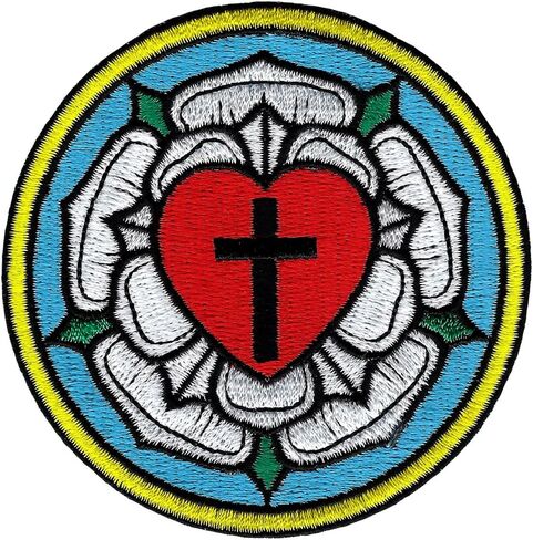 Luther Rose Embroidered Patch Lutheran Church Seal Iron-On Christian Emblem in Saudi Arabia