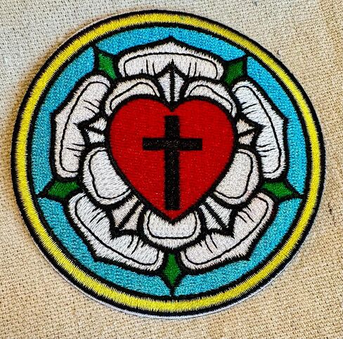 Luther Rose Embroidered Patch Lutheran Church Seal Iron-On Christian Emblem in Saudi Arabia