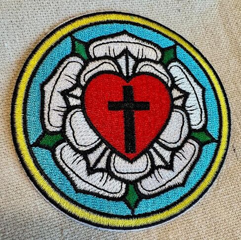 Luther Rose Embroidered Patch Lutheran Church Seal Iron-On Christian Emblem in Saudi Arabia