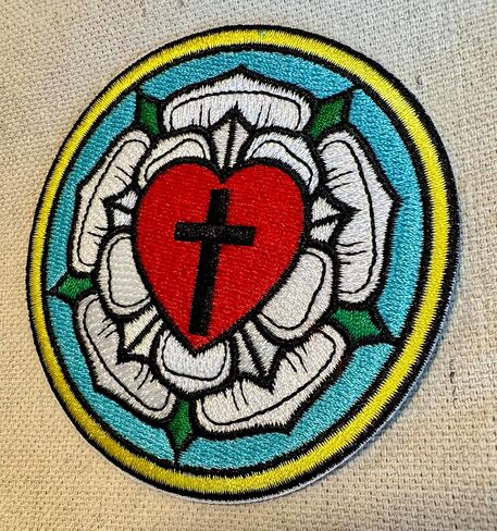 Luther Rose Embroidered Patch Lutheran Church Seal Iron-On Christian Emblem in Saudi Arabia