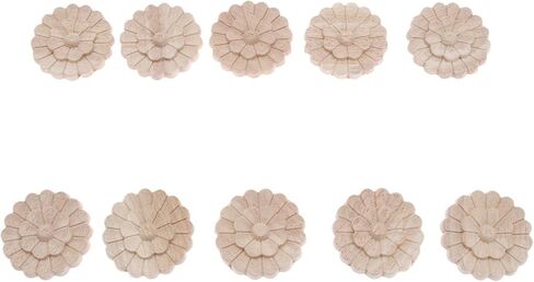 Wood Carved Onlays Appliques, MUXSAM Unpainted Wood Rosettes Fancy Carving Furniture Decals for Door Wall Mirror Fireplace Stairs Cabinet Cupboard Dresser Bed Wardrobe DIY Decor, 6cm/2.36", 5-Pack in Saudi Arabia