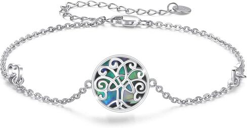 AOVEAO Moonstone سوار للنساء سلتيك عقدة أساور الفضة الاسترليني هيبوالرجينيك ثقب صغير صغير قوس قزح Moonstone الثالوث حسن الحظ الأيرلندية مجوهرات هدايا للفتيات الأم in Saudi Arabia