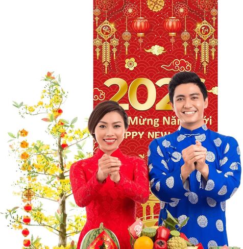 Vietnamese New Year Door Cover 2026 Lunar New Year Door Banner Tết Việt Photography Backdrop for Vietnam Spring Festival Party Decoration Supplies (36x72 inch (3x6FT)) in Saudi Arabia