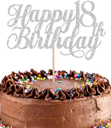 غلاف كعكة عيد الميلاد الثامن عشر السعيد - زينة كعكة عيد الميلاد الثامن عشر باللون الأخضر اللامع، ديكور سحق الكيك بعمر ثمانية عشر عامًا، دعامات كشك تصوير علوي لكعكة عيد الميلاد الثامن عشر (أخضر) in Kuwait