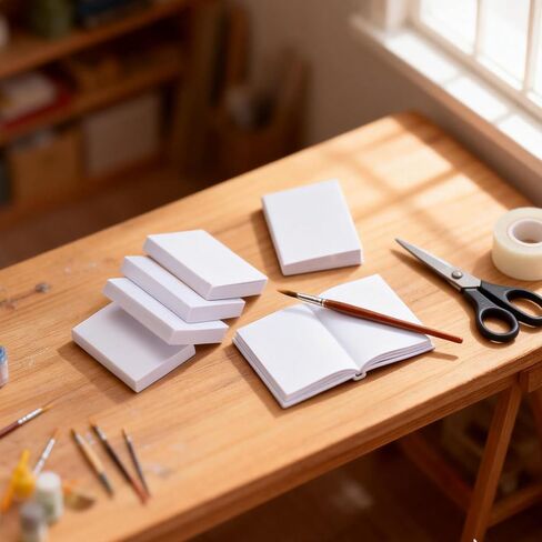 JAPCHET 300 PCS Miniature Blank Books, 1:12 Scale White Mini Books for Model Decoration, DIY Crafting in Saudi Arabia