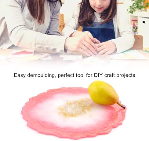 قالب صينية راتنج مستدير كبير، صينية تقديم سيليكون غير منتظمة قالب الجيود العقيق صينية الفاكهة قالب صب السيليكون للأكواب، لوح الفاكهة، طبق الحلوى in Kuwait