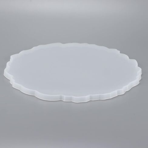 قالب صينية راتنج مستدير كبير، صينية تقديم سيليكون غير منتظمة قالب الجيود العقيق صينية الفاكهة قالب صب السيليكون للأكواب، لوح الفاكهة، طبق الحلوى in Kuwait