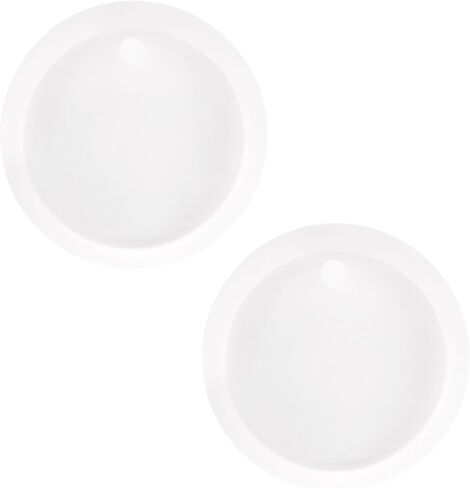 Shapenty 2Inch/50mm Round Keychain Resin Molds Silicone Circle Epoxy Molds with Hole for Resin Casting Jewelry Making Pendant Earrings Bag Keychain Hanger Ornaments Tags Craft Projects, 2PCS (Clear) in Saudi Arabia