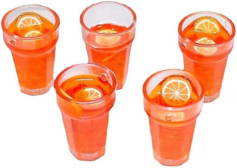 5Pcs Mini 1:12 Dollhouse Miniature Food Lemon Tea Cups, Classic Kitchen Toys, Simulation Doll House Drinks Model Toy, DIY Doll House Kit in Saudi Arabia