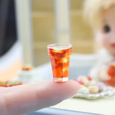 5Pcs Mini 1:12 Dollhouse Miniature Food Lemon Tea Cups, Classic Kitchen Toys, Simulation Doll House Drinks Model Toy, DIY Doll House Kit in Saudi Arabia