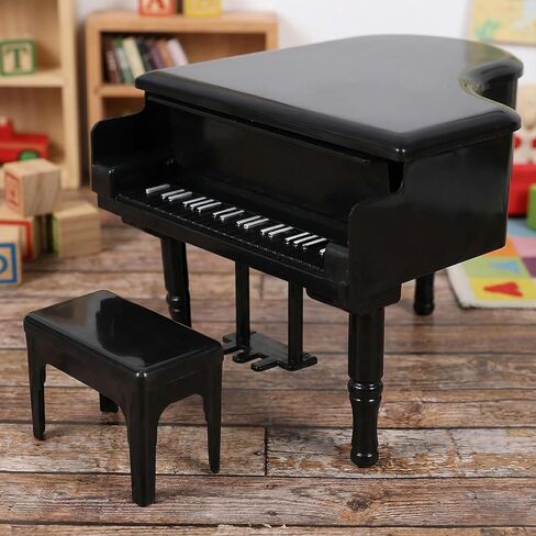 Garneck 1:12 Miniature Grand Piano & Stool Model Set: Black Tiny Piano Furniture for Dollhouse Decor Realistic Mini Musical Instrument for Kids Education DIY Micro Landscape Fairy Garden in Saudi Arabia