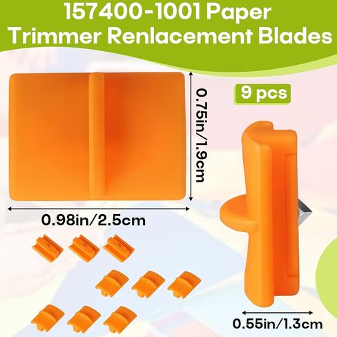 9-Pack 157400-1001 Titanium TripleTrack Blades Replacement for Fiskars SureCut & Precision Paper Trimmer | Compatible with Style, 12" Portable Craft Paper Cutter (Relace Model 196870-1005) in Kuwait