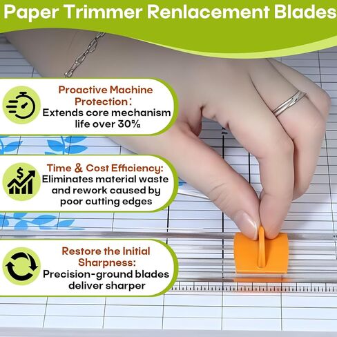 9-Pack 157400-1001 Titanium TripleTrack Blades Replacement for Fiskars SureCut & Precision Paper Trimmer | Compatible with Style, 12" Portable Craft Paper Cutter (Relace Model 196870-1005) in Kuwait