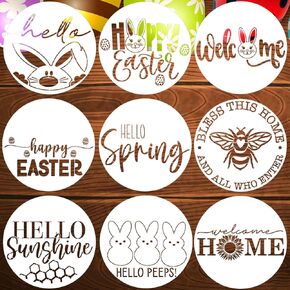 Easter Stencils for Painting on Wood 12" Easter Stencil Spring Stencil Welcome Happy Easter Templates for Porch Door Home Decor in Kuwait