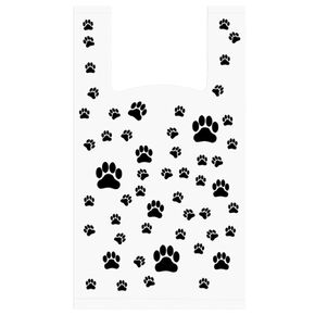 Outus 50 Pcs Paw Print Bags Paw Gift Bags Bulk Pet Goodie Bag Plastic Puppy Bag Bulk for Dog Birthday Decoration Supplies Party Favor Goodie Candy Grocery Shopping 14 x 7.6 x 4.8 Inch in Saudi Arabia