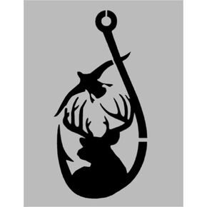 Hunting Deer Buck Fishing Hook Duck Reusable Stencil (8.5" x 11" Sheet) for Painting on Walls, Wood, Arts and Crafts (My Custom Stencils) in Saudi Arabia