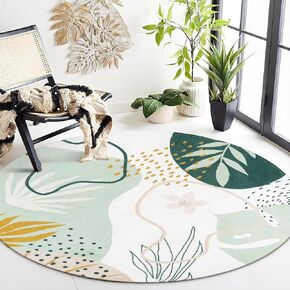Lahome Green Machine Washable Rugs - 6x9 Rug for Living Room Non-Slip Large Boho Area Rug Lightweight Throw Non-Shed Dining Room Rug, Soft Botanical Print Floor Carpet for Bedroom Classroom Office in Kuwait