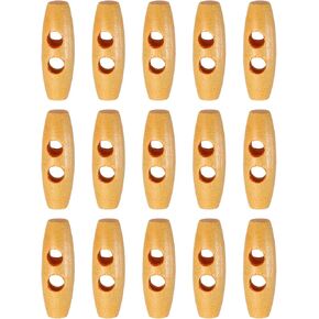 HARFINGTON 15 قطعة أزرار خشبية 30 مم / 1.2 بوصة أزرار خياطة خشبية ذات فتحة مزدوجة لقرن الزيتون للمعطف والسترات والملابس اليدوية، بني متوسط in Kuwait