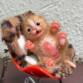 دمى سيليكون تولد من جديد على شكل حيوانات، لعبة لطيفة وواقعية للقطط الصغيرة الناعمة مقاس 12.7 سم in Kuwait