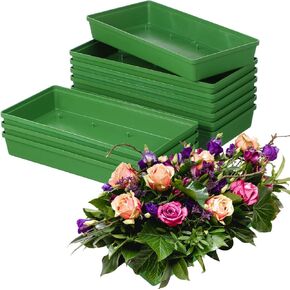 لوازم ترتيب الزهور 10 قطع من صواني الرغوة الزهرية، لوحة طويلة من الطين البلاستيكي، صواني الطين الزهرية لتزيين حفلات الزفاف، 10.62 × 5.11 × 1.77 بوصة in Kuwait