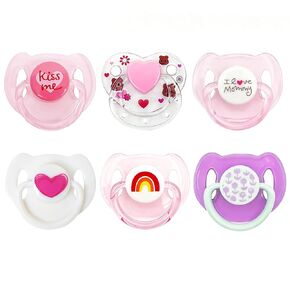 6 Pieces Cute Girl Magnetic Pacifier Set for Reborn Dolls - Pink Purple White Styles, Doll Feeding Toy Accessories & Kids Gifts in Kuwait