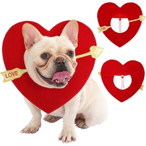 Valentines Dog Costume, Valentine’s Day Red Love Heart Dog Outfit Adjustable Pet Headpiece with Cupid Arrow, Cute Valentine Clothes Holiday Hat for Small Medium Large Dogs Cats Puppy in Kuwait