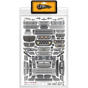 FIRE BRAND RC® Grills RC Decals - 8.5" x 14" Multi-Fit Vinyl Sheet - 8-Color Print with Metallics & UV Coating - Die-Cut for Easy Application in Saudi Arabia