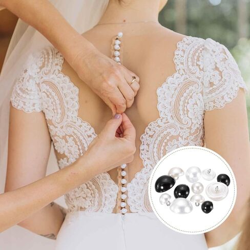 HARFINGTON 20pcs 28L Round Faux Pearl Buttons 18mm 6/8" Half Ball Dome Metal Shank Sewing Buttons Replacement DIY Small Button for Clothing Bridal Wedding Dress DIY Crafts, Bright White in Saudi Arabia