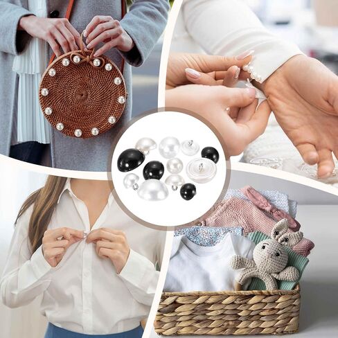 HARFINGTON 20pcs 28L Round Faux Pearl Buttons 18mm 6/8" Half Ball Dome Metal Shank Sewing Buttons Replacement DIY Small Button for Clothing Bridal Wedding Dress DIY Crafts, Bright White in Saudi Arabia