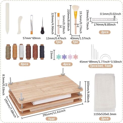 UNICRAFTALE 1 Set Book Binding Kits Books Binding Materials Bookbinding Supplies Book Repair Kit with Bone Folder Awl Needles was Thread for Binding and Repair 11.61"x7.68" in Saudi Arabia