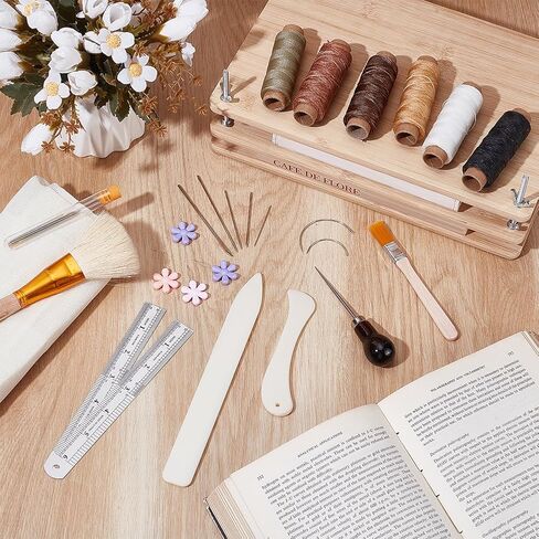 UNICRAFTALE 1 Set Book Binding Kits Books Binding Materials Bookbinding Supplies Book Repair Kit with Bone Folder Awl Needles was Thread for Binding and Repair 11.61"x7.68" in Saudi Arabia